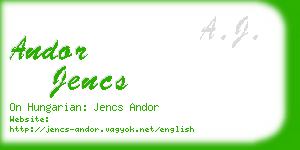 andor jencs business card